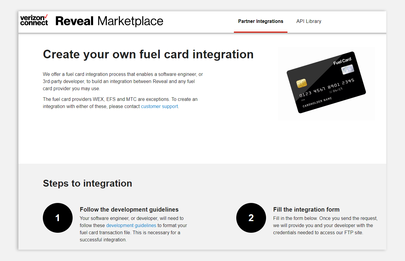 Create your own fuel card integration Reveal Help